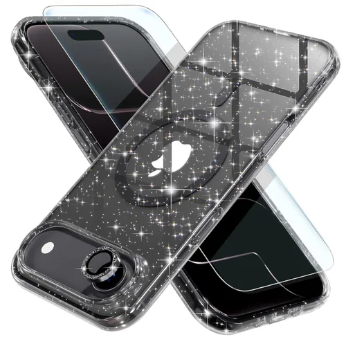 Vista 34 de Choiche Funda para iPhone 15 Pro Max compatible con MagSafe, color negro Purpurina negra