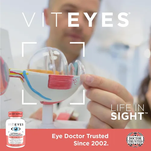 Vista 5 de Viteyes Luteína y astaxantina: alivia la fatiga ocular, hidrata y reafirma la piel, protección contra la luz azul, apoyo inmunológico, 20 mg