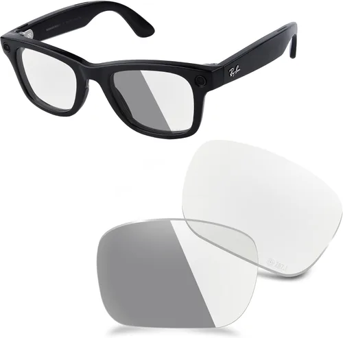 Vista 26 de ANSI Z87.1 Replacement Lens for Ray-Ban Meta Wayfarer Gen1&2&3 Al Glasses Negro ónice