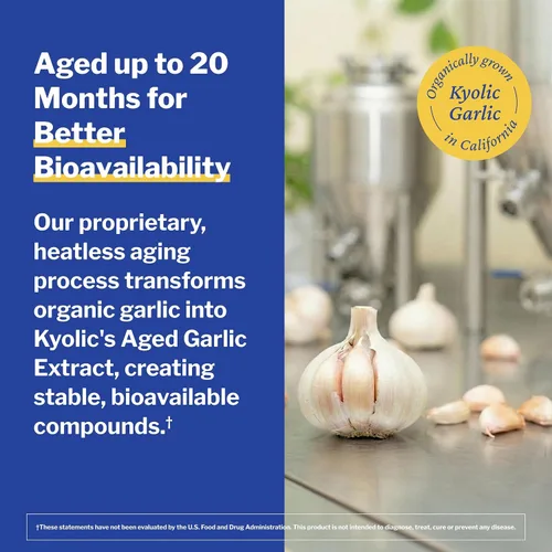 Vista 6 de Kyolic, Aged Garlic Extract, Formula de limpieza de candida y digestión, Fórmula 102, 200 cápsulas vegetarianas, 10231, 1, 1