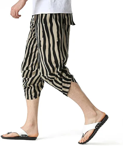 Vista 2 de CupoJito Pantalones holgados para hombre, pantalones deportivos para yoga, hippie, pantalones de paracaídas, ropa de calle, pantalones harén