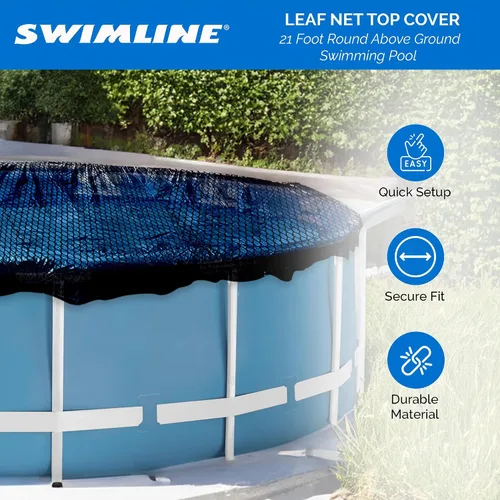 Vista 2 de SWIMLINE HYDROTOOLS - Red de hojas de invierno resistente para piscinas sobre el suelo, para piscinas redondas de 21 pies, tamaño de red de 24 pies
