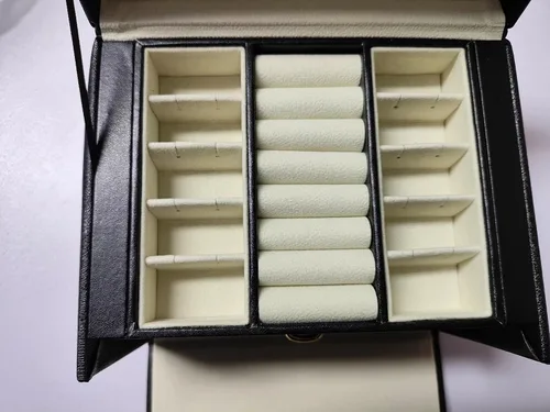 Vista 4 de VitaFeli Organizador de joyas de 3 capas Joyero 2 cajones menos espacio más capacidad con diferentes compartimentos de almacenamiento
