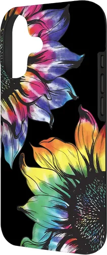 Vista 2 de Tie Dye Sunflower Phone Case Fun Colorful Retro Hippie Gift Case for iPhone 17