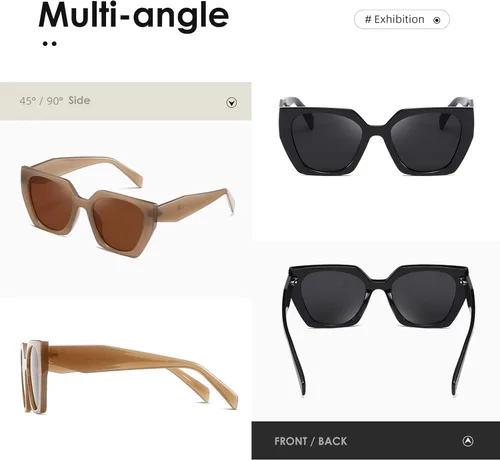 Vista 5 de kimorn Gafas de sol para mujeres y hombres de moda retro gafas de sol de moda K1354