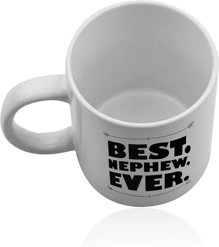 Vista 4 de Sobrino blanco taza de cerámica para café o té 11 onzas regalo taza.