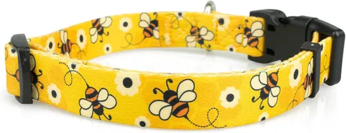 Vista 2 de Collar de perro Limeloot Bees, Collar de perro ajustable para perros machos y hembras, pequeño