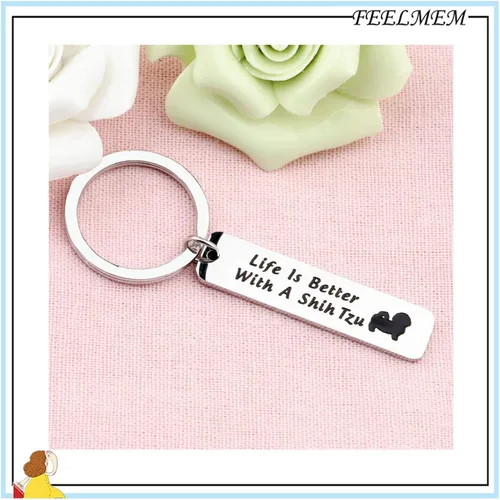 Vista 3 de FEELMEM Llavero de perro Lover Gifts Life Is Better with A French Bulldog