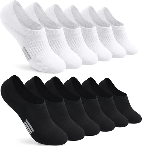 Vista 8 de Toes Home - Calcetines invisibles para mujer, acolchados, de corte bajo, deportivos, forro oculto para tenis, tobillo, invisibles, para correr, 4/6