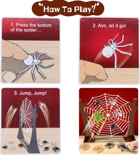Vista 4 de Ybgocot Juegos Familiares, Juegos de Mesa de Araña para Niños de 4 a 8 Años, Juego Infantil para Niños y Niñas