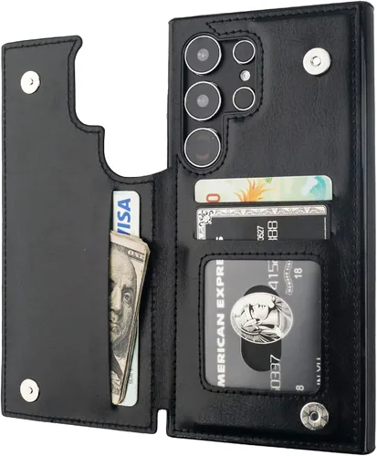 Vista 44 de ONETOP - Funda tipo cartera para Samsung Galaxy S22 con tarjetero, color negro Kickstand,ID/Cash Holder,Case Wallet with Card Slots,Double