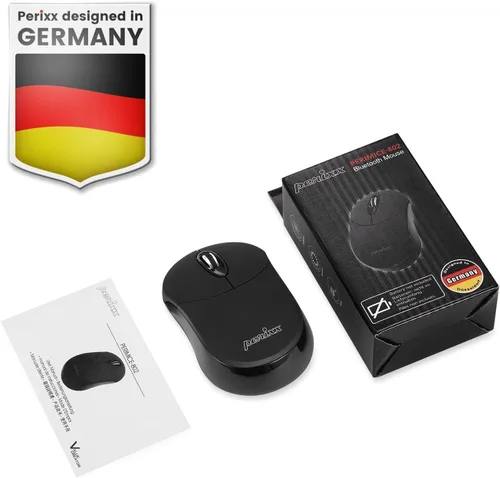 Vista 8 de Perixx PERIMICE-802B - Mouse inalámbrico Bluetooth, diseño portátil para Windows, iOS y tabletas Android, goma negra