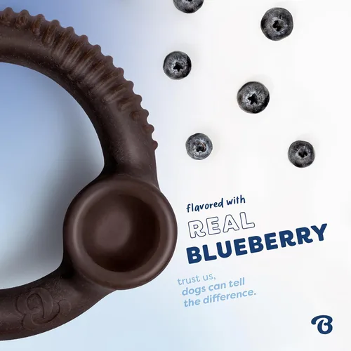 Vista 2 de Benebone Ring - Juguete masticable duradero para perros para masticadores agresivos, edición limitada, sabor arándano, pequeño