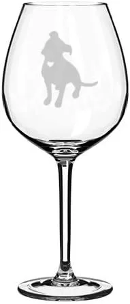 Vista 2 de MIP Copa de vino Pitbull lindo con corazón (17 oz sin tallo)