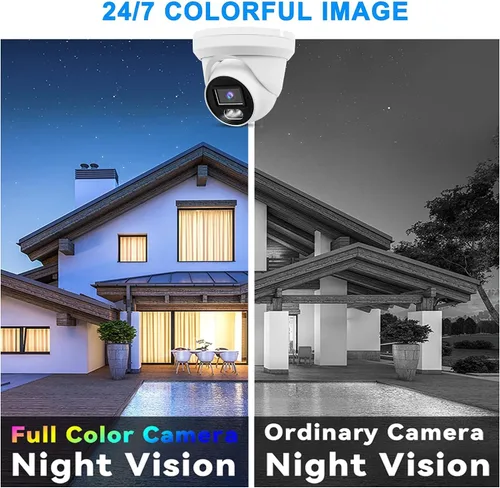 Vista 3 de Cámara de torreta IP PoE 4K 8MP al aire libre 24/7 versión nocturna a todo color 0.110 in 105° gran angular, H.265, IP67, compatible con Uniview