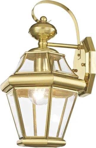 Vista 13 de Livex Lighting 2161-04 Farol de pared para exteriores con pantallas de vidrio biselado transparente, color negro Persianas de vidrio biselado