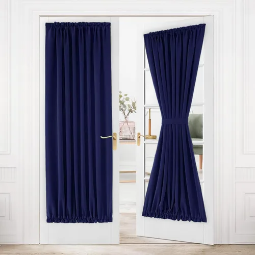 Vista 173 de DWCN Cortinas para Puertas Francesas – Cortinas opacas térmicas con bolsillo para barra para puertas con ventana de cristal, puertas de cocina