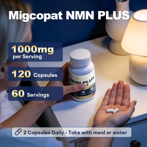 Vista 4 de Migcopat Suplemento NMN 1000mg – Suplemento NAD 5 en 1, 120 cápsulas