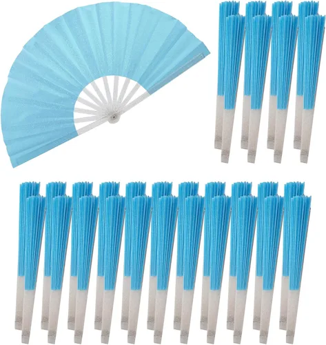 Vista 11 de 10 ventiladores plegables grandes de mano para hombres y mujeres, abanicos decorativos plegables, accesorios rave, utilizado para bailes, fiestas