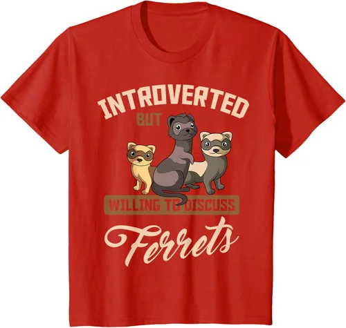 Vista 56 de Camiseta para amantes de los animales de los hurones, Negro, S