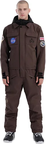 Vista 14 de GSOU SNOW Ski Suit Men Snowsuit One Piece Ski Outfits Jumpsuit Jackets Beige