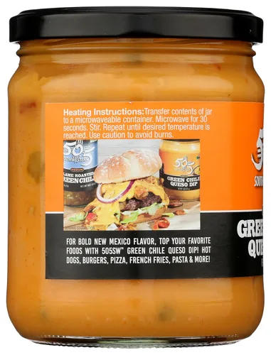 Vista 5 de 505 Southwestern Green Chile Queso Dip 15oz (paquete de 6 tarros)