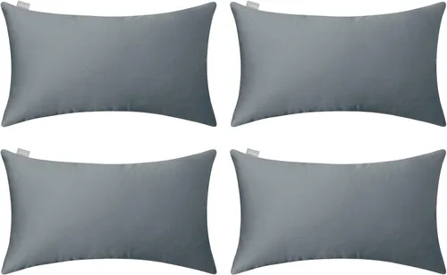 Vista 83 de Thmyo - Paquete de 4 fundas de almohada decorativas de 100 % algodón para lumbar, cómodas, sólidas, para Navidad/Halloween, fundas de cojín Blanco