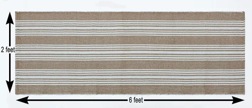 Vista 4 de Alfombrilla de Yoga Tejida a Mano 100% Algodón - Gruesa Hecha en Telar en India - para Ejercicio en Piso de Gimnasio - Corredor para Dormitorio