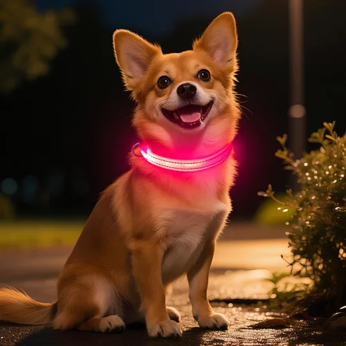 Vista 11 de Collar de perro iluminado para perros pequeños, collar de perro con luces LED recargables de seguridad, totalmente ajustable, que brilla