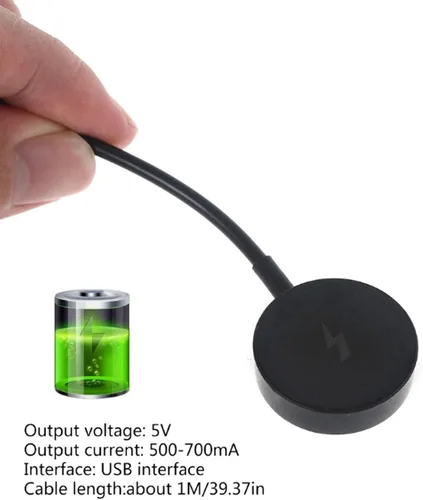 Vista 5 de Base de carga para Q Gen 1 Gen 2 Gen 2 Gen 2 Wander Gen 2 Gen 3 Gen 3 Gen 3, cable de carga USB, accesorios para reloj inteligente (negro)