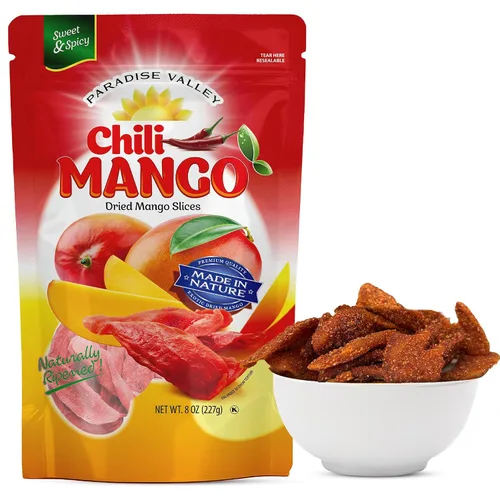 Vista 11 de Sabor original de mango y chile seco, sin azúcar, 100% vagano, sin OMG, sin glutten (todos los ingredientes naturales) (2.25 onzas) paquete de 12