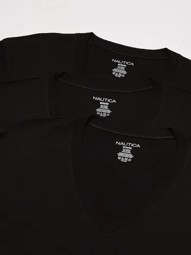 Vista 2 de Nautica Paquete de 3 camisetas de algodón con cuello en V