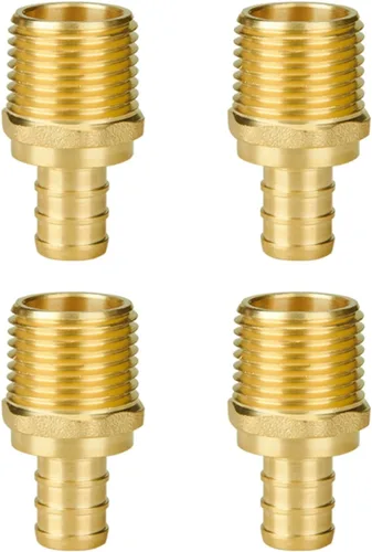 Vista 7 de SUNGATOR Paquete de 2 adaptadores machos Pex de 1 pulgada, latón sin plomo, accesorios Pex de 1 pulgada