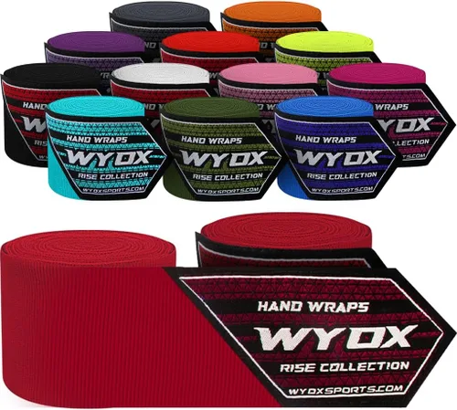 Vista 8 de WYOX Gel Boxing Hand Wraps for Men Women – Elasticated Padded Long Wrist Straps Cotton & Nylon Blend for Muay Thai MMA, Kickboxing, BJJ Combat