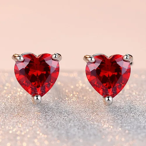 Vista 4 de Conjunto de joyas de boda Joyería Ligero de larga duración Stud Pendientes Collar Decoración Estilo Coreano Rojo, Diamante de imitación