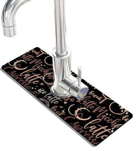 Vista 22 de Tapete protector contra salpicaduras para grifo de fregadero de cocina - 2 piezas, tapete súper absorbente de secado rápido, accesorios