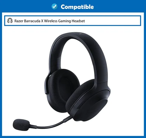 Vista 2 de Almohadillas suaves de repuesto compatibles con Razer Barracuda X Gaming Headset almohadillas con tela cómoda y espuma viscoelástica