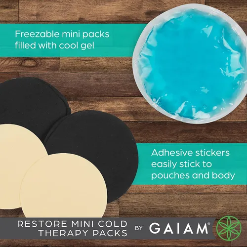 Vista 3 de Gaiam - Mini bolsas de hielo para terapia de frío para lesiones, recuperación después del entrenamiento y alivio del dolor, incluye 2 paquetes