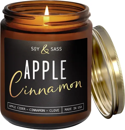 Vista 15 de Vela de especias de calabaza, velas de otoño, vela de calabaza 'Hello Pumpkin', velas de soja perfumadas de otoño para el hogar, velas perfumadas