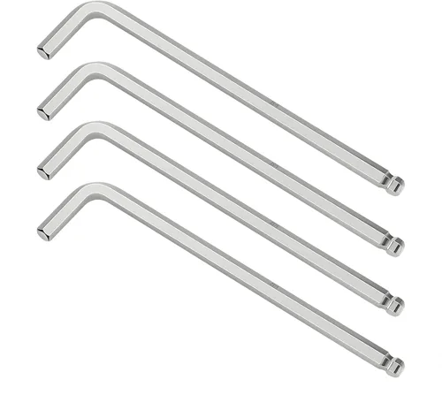 Vista 9 de 4 llaves Allen de extremo de bola de 1/4 pulgadas, llave hexagonal interna SAE, herramienta de reparación de brazo largo en forma de L, CR-V