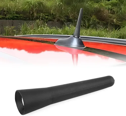 Vista 8 de Antena universal de repuesto para automóvil de 2.5 pulgadas, color negro, recepción optimizada de FM/AM, mini antena corta de aluminio para vehículo