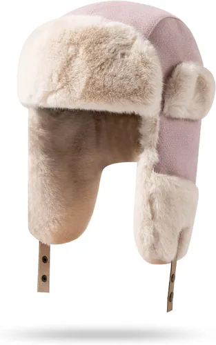 Vista 7 de CLAPE Sombreros de trampero de invierno cálido de soldado ruso sombrero de piel sintética con solapa para la oreja gorra de aviador unisex Ushanka