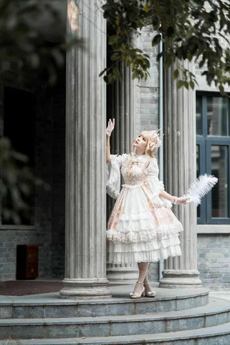 Vista 5 de Vestido clásico de princesa elegante, sin mangas, con volantes, vestido multicapa con lazo