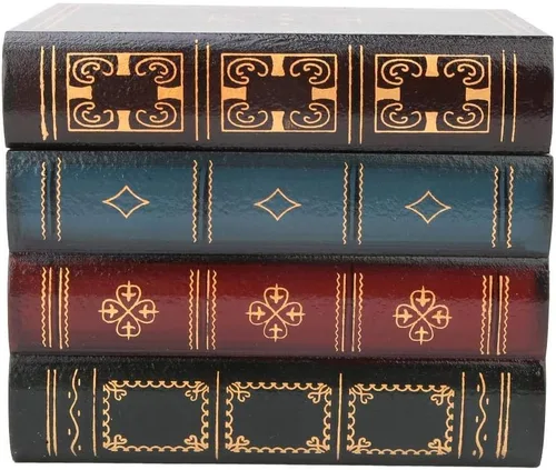 Vista 4 de Caja fuerte para libros, libro falso decorativo de estilo europeo, libros falsos decorativos ahuecados, caja con compartimento para almacenamiento