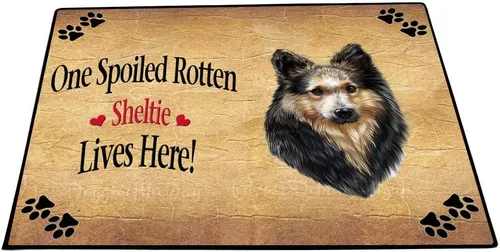 Vista 21 de Doggie of the Day Shetland Sheepdogs Floor Mat - Carnival Kissing Booth - Best Dog Doormat - Protector Decor - Unique Portrait Art - Premium Quality