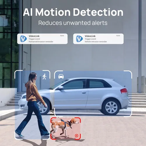 Vista 4 de Cámara IP PoE de 4MP para exteriores con detección de movimiento humano/vehículo y micrófono integrado, gran angular de 118°, lente de 0.110 in