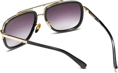 Vista 3 de Xpectrum Gafas de sol cuadradas retro de moda para hombres y mujeres de los años 70 gafas de metal clásicas de la mafia italiana L