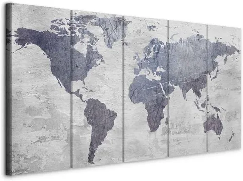 Vista 10 de artgeist Lienzo decorativo para pared, mapa del mundo, 40 x 16 pulgadas, 5 unidades, decoración del hogar, enmarcado, estirado, foto, pintura