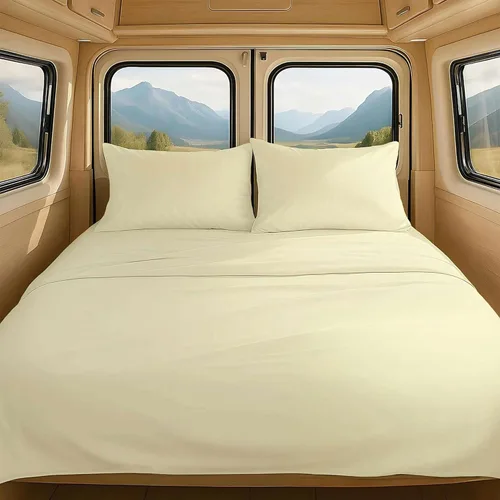 Vista 21 de NON Sticky cotton Juego de sábanas cortas de algodón egipcio de alta calidad para caravana, 4 piezas, bolsillo profundo de 12 pulgadas, suave, fácil