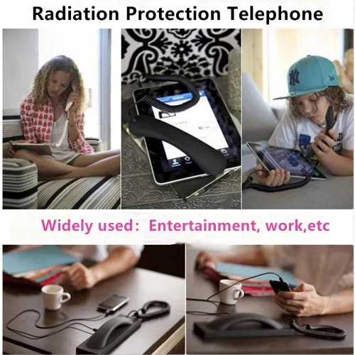 Vista 8 de Auricular retro, auricular para celular, auricular de teléfono retro receptores antirradiación de 3.5 mm para iPhone iPad, teléfonos móviles